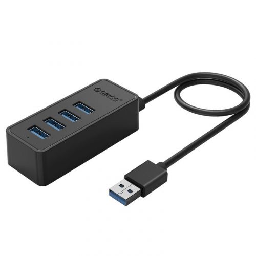 голяма снимка на Orico USB3.0 HUB 4 port USB Micro USB input Black W5P-U3-030