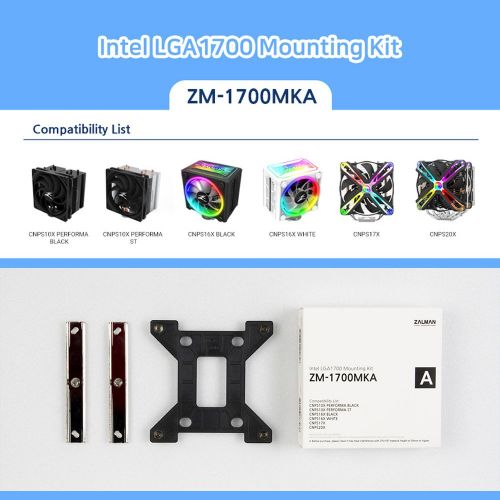 голяма снимка на Zalman Mounting Kit LGA1700 TYPE-A for CNPS10x 16x 17x 20x ZM1700-MKA