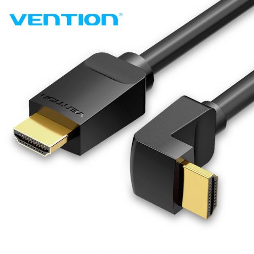 голяма снимка на Vention HDMI Right Angle 90 Degree v2.0 M  M 4K 60Hz Gold 2M Black AARBH