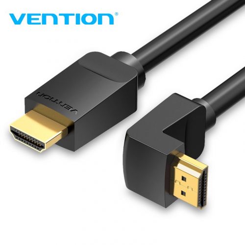 голяма снимка на Vention HDMI Right Angle 270 Degree v2.0 M  M 4K 60Hz Gold 1.5M Black AAQBG