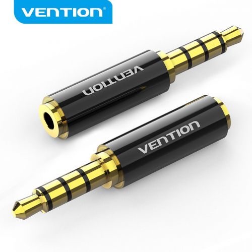 голяма снимка на Vention Adapter Audio 3.5mm M  2.5mm F Black Metal BFBB0