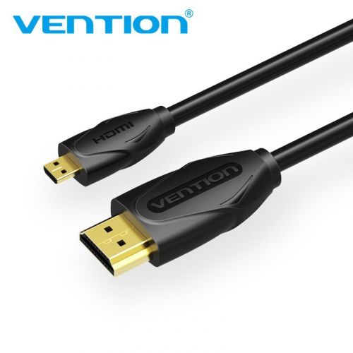 голяма снимка на Vention Micro HDMI2.0 Cable 1.5M Black VAA-D03-B150