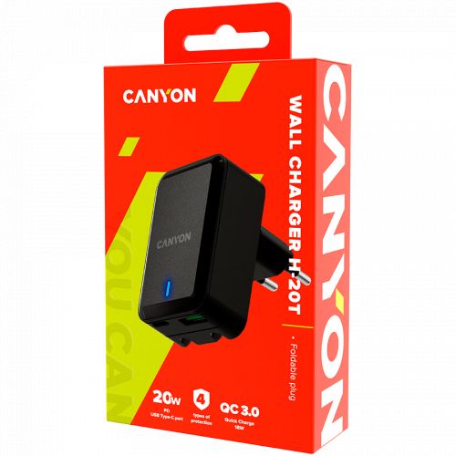 голяма снимка на Canyon PD 20W QC3.0 18W WALL Charger CNS-CHA20B