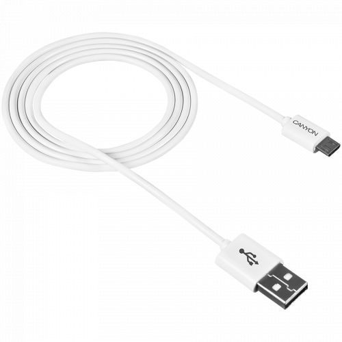 голяма снимка на CANYON Micro USB cable 1M White CNE-USBM1W