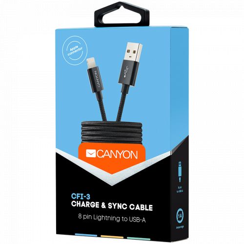голяма снимка на Canyon Lightning USB Cable for Apple CNE-CFI3B