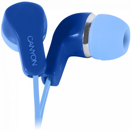 голяма снимка на CANYON Stereo Earphones with inline microphone Blue CNS-CEPM02BL