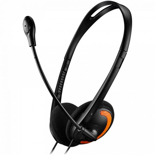 голяма снимка на CANYON PC headset with microphone 1.8M Black Orange CNS-CHS01BO