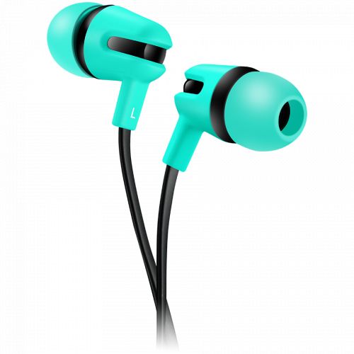 голяма снимка на Stereo earphone with microphone 1.2m flat cable green CNS-CEP4G