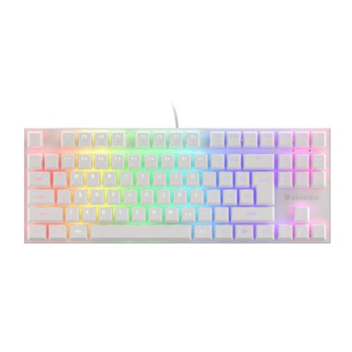 голяма снимка на Genesis Gaming Keyboard Thor 303 TKL White RGB Backlight US Layout Brown NKG-1862
