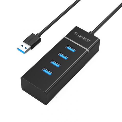 голяма снимка на Orico USB3.0 HUB 4 port black W6PH4-U3-V1-BK