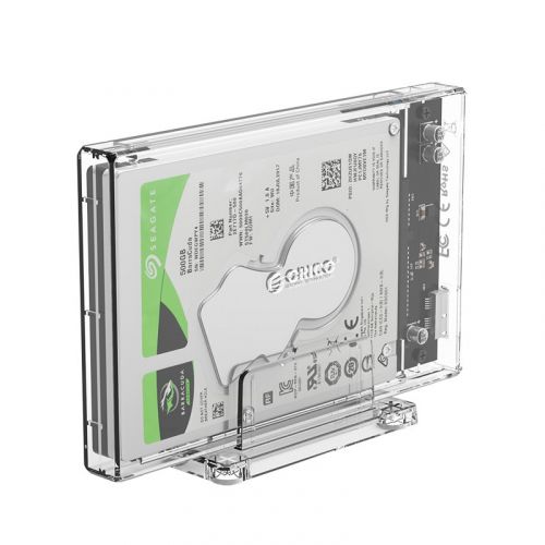 голяма снимка на Orico Storage Case 2.5 inch USB3.0 with Stand UASP transparent 2159U3-CR