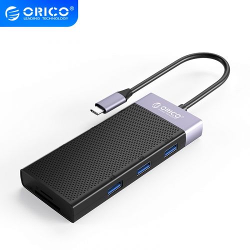голяма снимка на Orico Type-C Docking Station Power Distribution 3.0 87W HDMI Type-C x 1 USB3.0 x 1 USB 2.0 x 2 LAN SD VGA Audio MDK-10P-BK