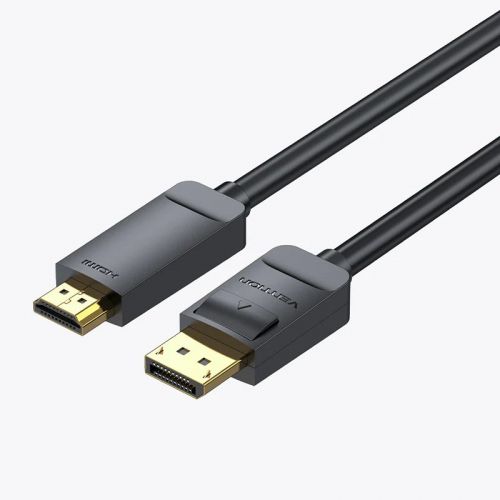 голяма снимка на Vention Cable DisplayPort to HDMI 3.0m 4K Gold Plated HAGBI