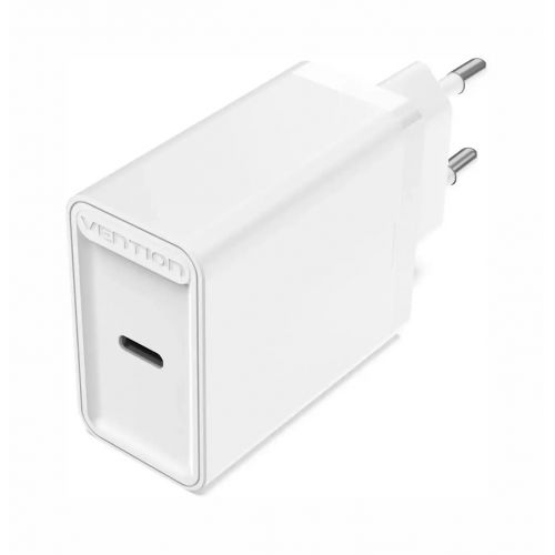 голяма снимка на Vention Fast Charger Wall QC4.0 PD3.0 Type-C 20W White FADW0