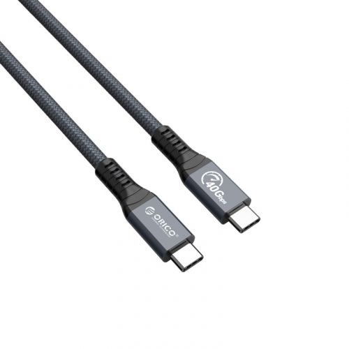 голяма снимка на Orico Cable Thunderbolt 4  USB4 Type-C to Type-C 40Gbps PD100W 0.8m Grey TBZ4-08-GY