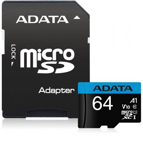 голяма снимка на Adata 64GB MicroSDXC UHS-I CLASS10 A1 AUSDX64GUICL10A1-RA1