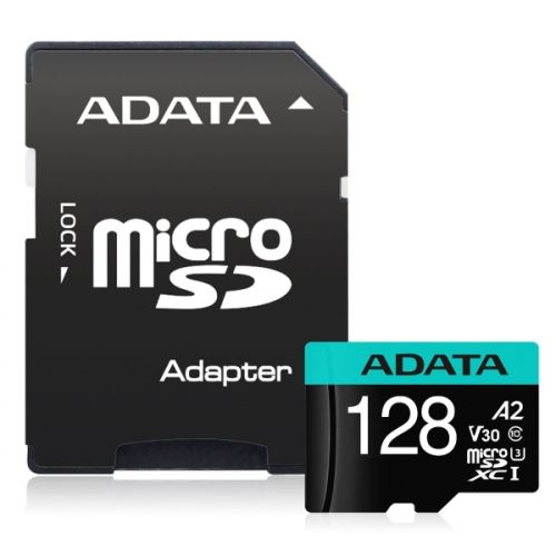 голяма снимка на Adata 128GB MicroSDXC UHS-I U3 V30S A2 AUSDX128GUI3V30SA2-RA1