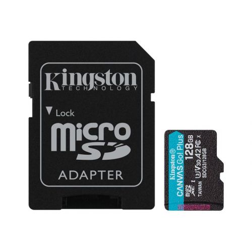 голяма снимка на Kingston 128GB microSDXC Canvas Go Plus 170R A2 Class 10 U3 V30 SDCG3/128GB