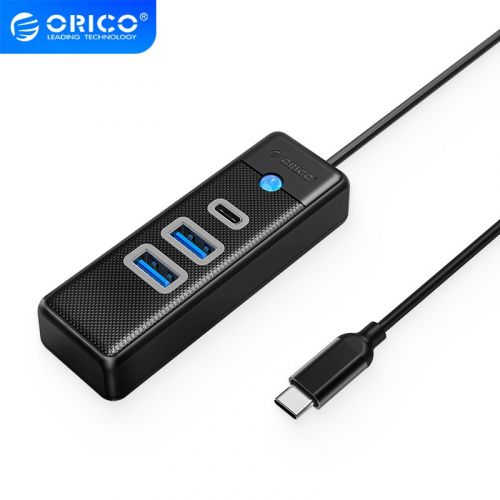 голяма снимка на Orico HUB USB3.1 3 port 2 x USB3.0 1 x Type C Black PWC2U-C3-015-BK
