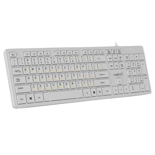 голяма снимка на Makki Keyboard USB BG Low profile Chocolate KB-C14 White