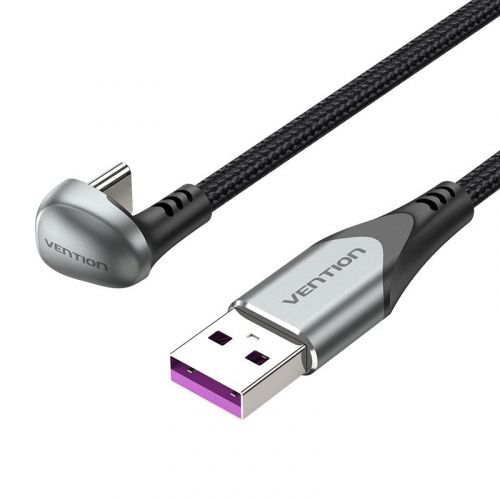 голяма снимка на Vention USB 3.1 Type-C  USB 2.0 AM 1M Black U-Shaped Aluminum Alloy 5A COHHF