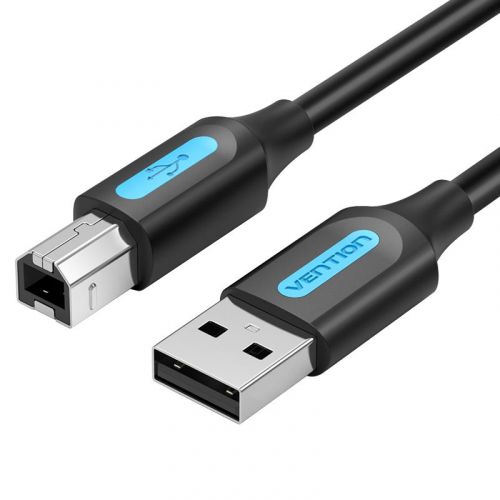 голяма снимка на Vention USB 2.0 A Male to B Male Black 0.5m COQBD
