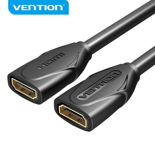 голяма снимка на Vention HDMI v2.0 extension Cable Female to Female 0.5M Black Gold AAXBD