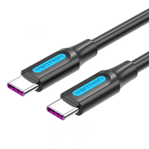 голяма снимка на Vention USB 2.0 Type-C to Type-C 1M Black 5A Fast Charge COTBF