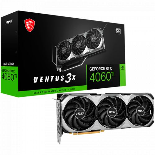 голяма снимка на MSI RTX 4060 TI VENTUS 3X 8G OC