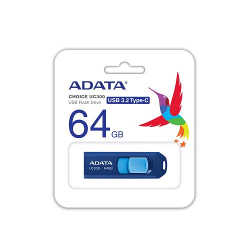 голяма снимка на 64GB TYPE-C UC300 ADATA BLUE