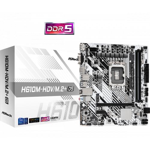 голяма снимка на ASROCK H610M-HDV/M.2+D5 LGA1700