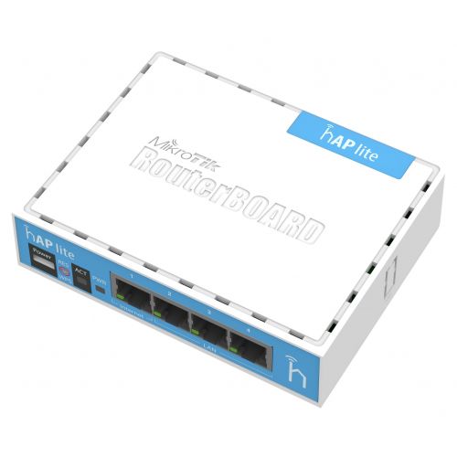 голяма снимка на MikroTik hAP lite RB941-2nD 32MB RAM 4xLAN 2.4Ghz 802.11b/g/n