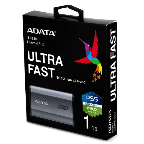 голяма снимка на ADATA EXT SSD SE880 1TB GRAY
