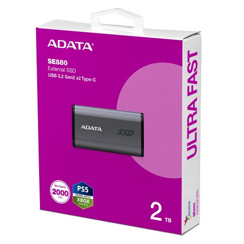 голяма снимка на ADATA EXT SSD SE880 2TB GRAY