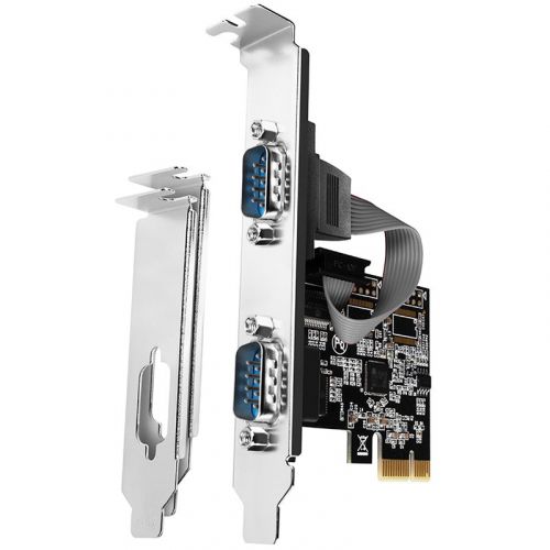 голяма снимка на PCI-Express card with two 250 kbps serial ports. ASIX AX99100 PCEA-S2N