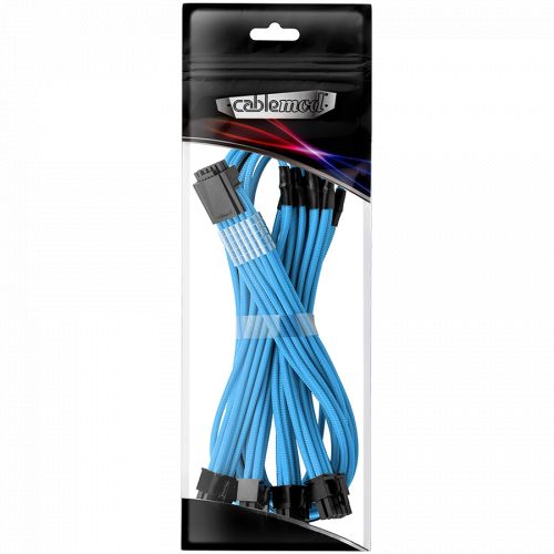 голяма снимка на CableMod E-Series Pro ModMesh Sleeved 12VHPWR PCI-e Cable CM-PEV2-16P4-N60KLB-5PC-R