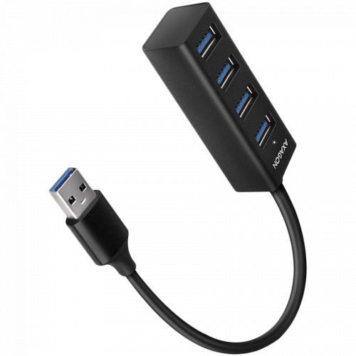 голяма снимка на AXAGON HUE-M1AL 4x USB 3.2 Gen 1 MINI hub metal 1.2m USB-A cable HUE-M1AL