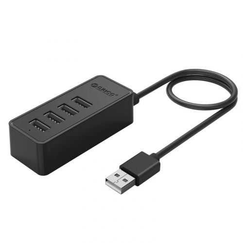 голяма снимка на Orico USB2.0 HUB 4 port USB Micro USB input Black W5P-U2-100-BK-EP