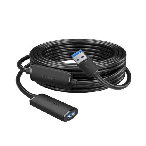 голяма снимка на Vention USB 3.0 AM  AF Active Extension Cable 5M Black CBMBJ