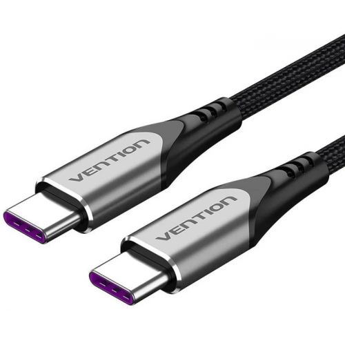 голяма снимка на Vention USB 2.0 Type-C to Type-C 2.0M Black 5A Fast Charge TAEHH