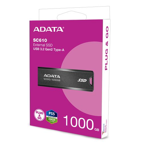 голяма снимка на ADATA EXT SSD SC610 1000GB RED