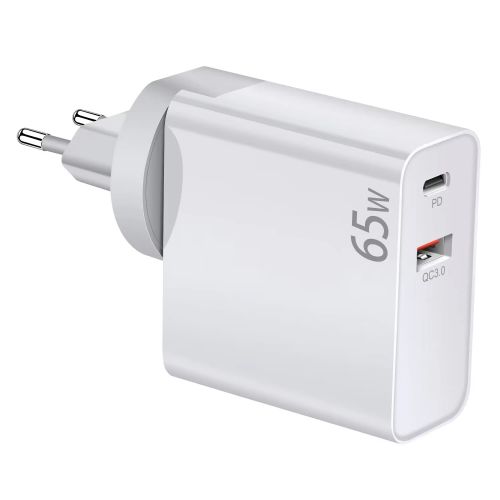 голяма снимка на Makki Charger Wall GaN USB Type-C A 65W White MAKKI-GN65W1A1C