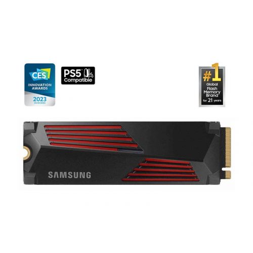 голяма снимка на Samsung SSD 990 PRO 4TB Heatsink PCIe 4.0 NVMe 2.0 M.2 MZ-V9P4T0CW