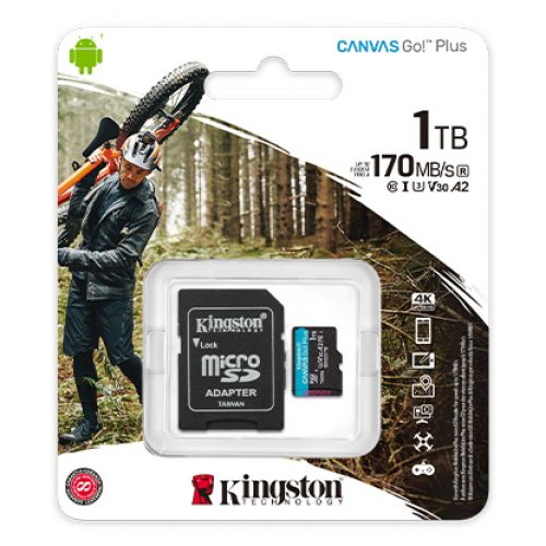 голяма снимка на 1TB SD MICRO KINGSTON CANVAS GO+