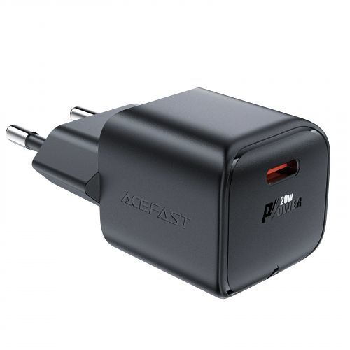 голяма снимка на Acefast Charger Wall GaN PD20W A73 Mini USB-C x 1 Black