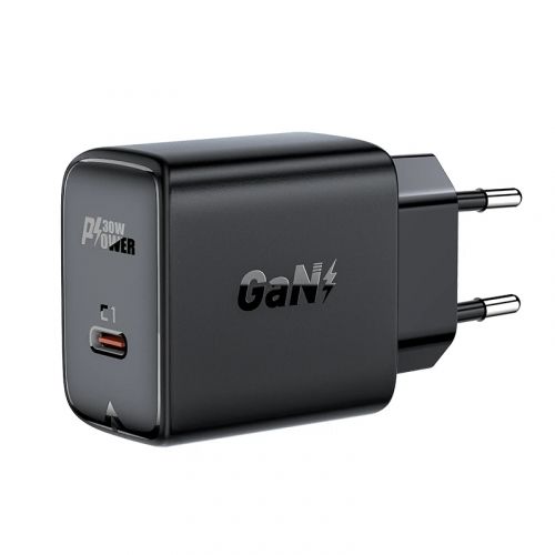 голяма снимка на Acefast Charger Wall GaN PD30W A21 USB-C x 1 Black