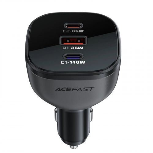 голяма снимка на Acefast Fast Charger Car PD3.1 165W B14 USB-C x 2 USB-A x 1 Black