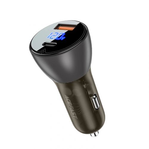 голяма снимка на Acefast Fast Charger Car PD3.0 63W B6 USB-A x 1 USB-C x 1 Black