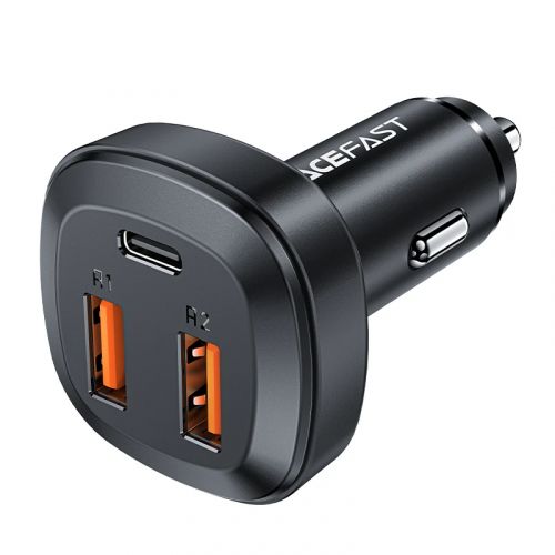 голяма снимка на Acefast Fast Charger Car PD3.0 66W B9 USB-C x 1 USB-A x 2 Black