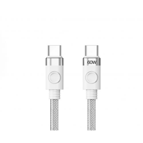 голяма снимка на Orico Cable USB C-to-C PD 60W Charging 1.0m White CDX-60CC-WH